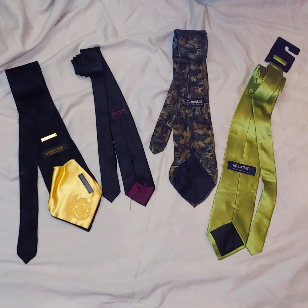 MIXED LOT OF 4 TIES * DONALD TRUMP * JORDACHE * ZYLOS * PURITAN - Picture 6 of 8